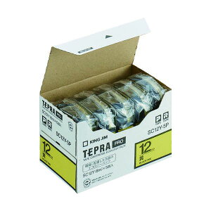 KING JIM �y�����z�u�e�v���vPRO�e�[�v 12mm �G�R�p�b�N(5����)/�����x��/������ ����8m SC12Y-5P