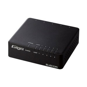 ELECOM Giga�Ή��X�C�b�`���OHub 5�|�[�g ���Εt�� �v���X�`�b�N➑� �d���O�t �u���b�N EHC-G05PA4-JB