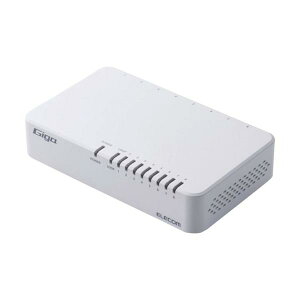 ELECOM Giga�Ή��X�C�b�`���OHub 8�|�[�g �v���X�`�b�N➑� �d���O�t���f�� �z���C�g EHC-G08PA4-W