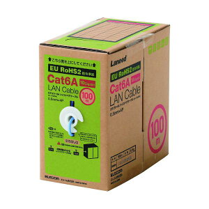 ELECOM LAN�P�[�u�� CAT6A�Ή� RoHS �R�l�N�^���� �P�� �����b�N�X 100m �u���[ LD-GPAL/BU100RS
