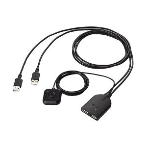 ELECOM USB�Ή��P�[�u����̌^�L�[�{�[�h�E�}�E�X�p�p�\�R���ؑ֊�u���b�N KM-A22BBK