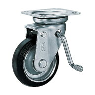 OH プレスキャスターJBタイプ中荷重用 自在(ベアリング入り)ブレーキ付 ゴム車 車輪径250mm OHJB-250