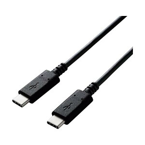 ELECOM USB2.0�P�[�u�� C-C�^�C�v �F�ؕi PD�Ή� 3A�o�� 1.0m �u���b�N U2C-CC10NBK2