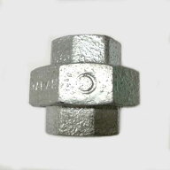 ☆日本継手(旧JFE)　鋳鉄製 (白)　ユニオン (U)　50A (2)　パッキン付き　ねじ込み式管継手