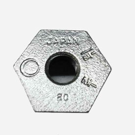 ☆日本継手(旧JFE)　鋳鉄製 (白)　ブッシング (BU)　15A×10A (1/2×3/8)　ねじ込み式管継手