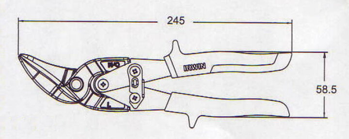 ☆IRWIN/アーウィン 10504315N スニップ オフセット20SL 左＆直線切り 金切りバサミ 工具ショップ