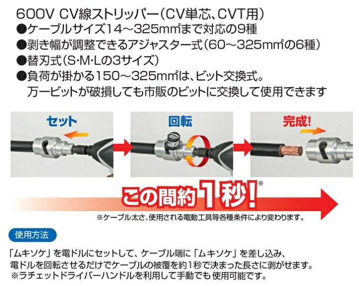 楽天市場】☆TAJIMA/タジマ ムキソケ 14 CV線ストリッパー DK-MS14 