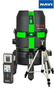 ☆TAJIMA/タジマ GZAN-KYRSET ハイパワーダイレクトグリーンレーザー NAVI GEEZA-KYR 本体(GZAN-KYR)+専用レシーバー(RCV-GNAVI)+三脚(ELV-150)セット品  レーザー墨出し器 正面・左右ライン ナビ