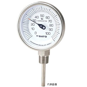 ☆佐藤/SATO バイメタル温度計 BM-S-90S (0〜150℃, L=50mm, R(PT) 1/2) (2030-60)