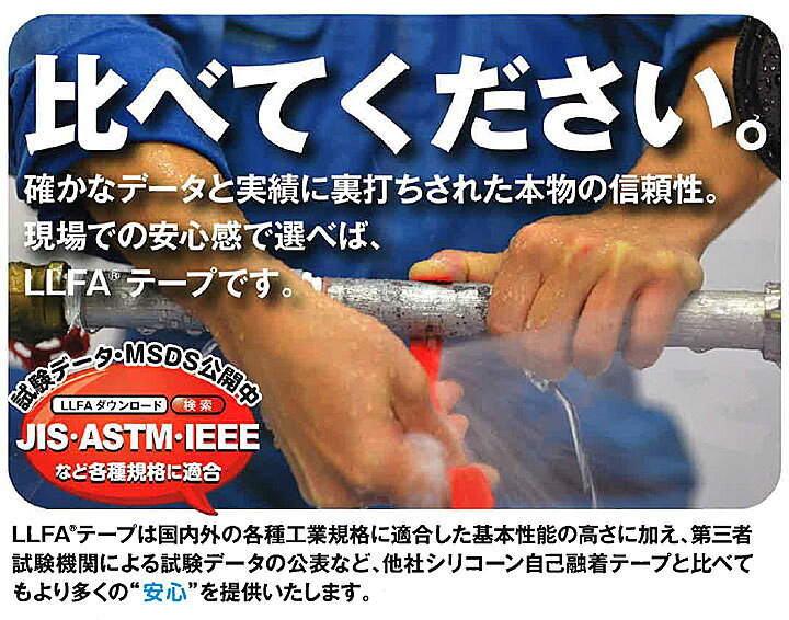 楽天市場】☆LLFAテープ R1-5-8AJP シリコーン自己融着テープ 幅25.4mm