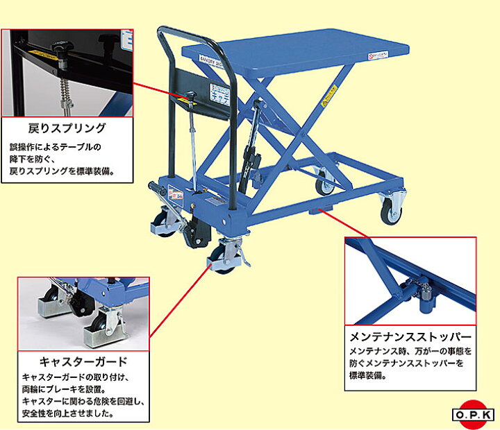 楽天市場】【代引き不可】☆OPK/をくだ屋技研 LTX-H150-7 手動式リフト 