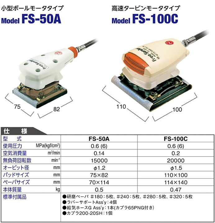 楽天市場】☆日東工器 FS-100C フリーサンダー 高速タービンモータ 