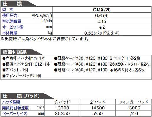 楽天市場】☆日東工器 CMX-20 コンパクトマルチサンダー 空気式研磨機