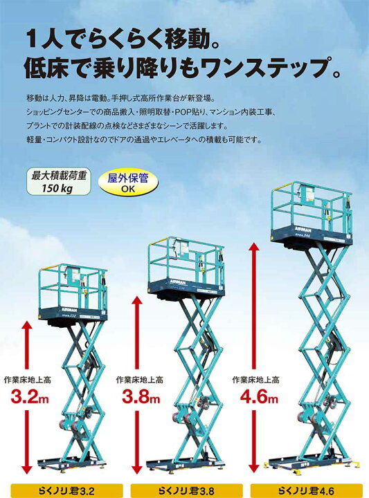 楽天市場】【代引き不可】☆北越工業/AIRMAN ENHL032-4 らくノリ君3.2 