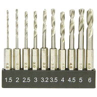 【メール便対応】☆E-Value　ESTD-10HEX　ショート鉄工ドリルセット　10本組　　藤原産業