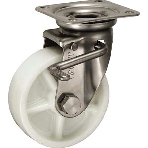 ☆ウカイ/岐阜産研 PJAB-130 JAB型 ステンレス製ストッパー付旋回キャスター ナイロン車輪