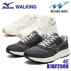 ☆ミズノ/MIZUNO　B1GF2500　WALKING　ウエーブフリーライド 2 SW　ミズノウエーブ　内甲側ファスナー付　(22.0〜24.5cm)　スニーカー　ウォーキング　ウィメンズ　（ホワイト×ピンク・グレー×ラベンダー）