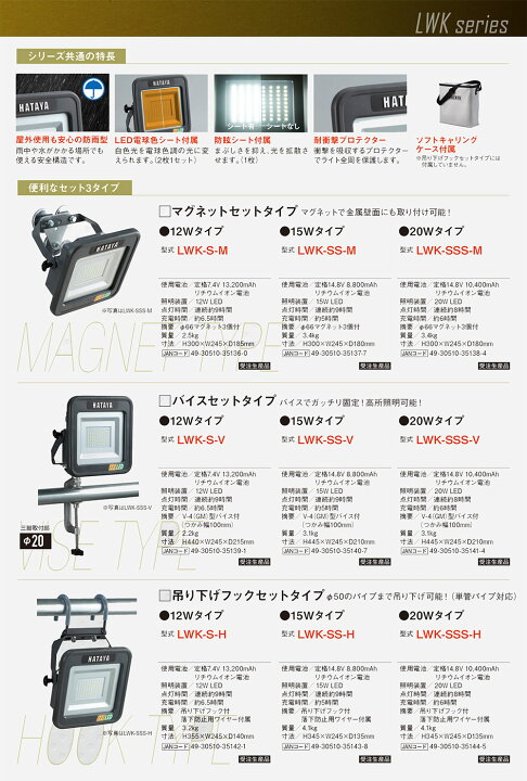 未使用品】ハタヤ(HATAYA) 充電式LED投光器 LWK-S 2個セット【桶川店 