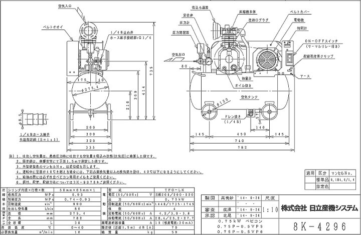 楽天市場】【代引き不可】【法人向け】☆日立産機 0.75P-9.5VP6 給油式 