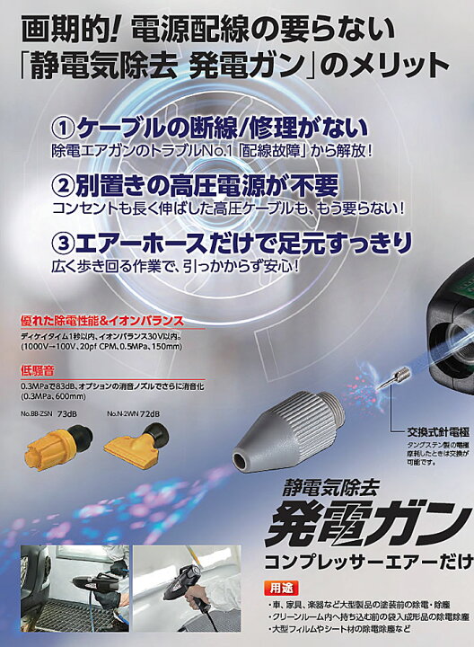 楽天市場】☆VESSEL/ベッセル G-9 静電気除去 発電ガン No.G-9 : 工具 