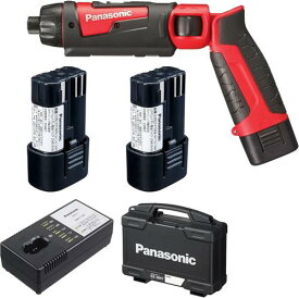 [1.9Ah電池パック登場] パナソニック 充電スティック ドリルドライバー EZ7421F07D-R(赤) 7.2V 1.9Ah電池パック×2個・充電器・ケース付 EZ7421 (7.2V)高精度小型ドライバー ~M5 手元用ワイドLED搭載