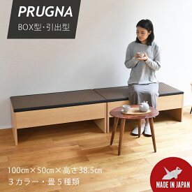 畳椅子 畳収納 ユニット畳 畳ベンチ 腰掛け椅子 100cm×50cm×高さ38.5cm 日本製 【プルーナ】 木製 いす 和風 おすすめ おしゃれ 1年間保証