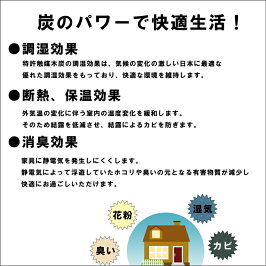 消臭・調湿木炭シート国産(国産赤松)88cm×400cm4枚入り(6帖用)