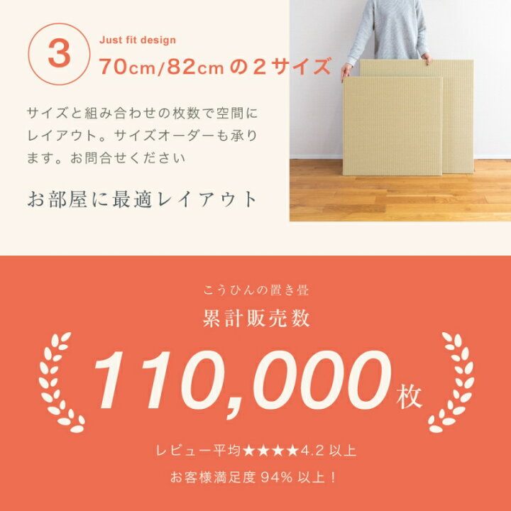 楽天市場】置き畳 ダイケン 清流 和紙 琉球畳 ユニット畳 82×82 3枚 