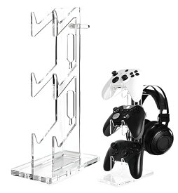 ＼送料無料 最短当日発送／ コントローラースタンド ヘッドホンホルダー PS4 PS5 Xbox Switch Pro対応 アクリル製 透明 収納ラック ゲームコントローラー収納 省スペース
