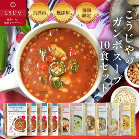 スープ 選べる10食セット 新発売 ガンボスープ特別10食セット お歳暮 無添加 体にやさしい ギフト お野菜ゴロゴロ！ 【のし対応可】 健康 ギフト 冬ギフト 出産内祝 出産祝 結婚御祝 野菜 朝食 夕食 敬老の日 暑中見舞い