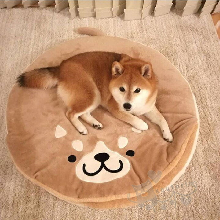 楽天市場 送料無料 柴犬クッション 冬 ペットベッド 柴犬ベッド ペット 寝袋 布団 肌触りが良い 犬マット 冬寒さ対策 通年使える 円形 もこもこ 犬用 ふわふわ 柔らかい 防寒保温 超可愛い 小型犬 中型犬 Koutorin
