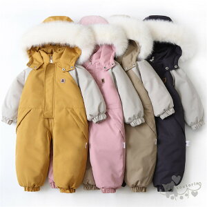 ロンパース スキーウェア つなぎ ベビー用 ジャンプスーツ オールインワン 全4色 雪遊び 防風 暖かい ナイロン 裏ボア 薄綿 スキースーツ スノーボードウェア 男の子 女の子 防寒 あったか9