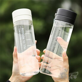 水筒 ウォーターボトル WATER BOTTLE 500ml 600ml クリアーボトル　直飲み 水筒 ウォーターボトル　プラスチック製 ボトル スムージーボトル すいとう スポーツボトル スムージー ボトル クリアボトル マグボトル 容器 常温 クリア ボトル 軽量 　 送料無料