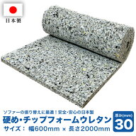 硬質ウレタンフォーム チップクッション 厚み30X幅600X長さ2000mm 3cm クッション 家具 イス キャンピン…