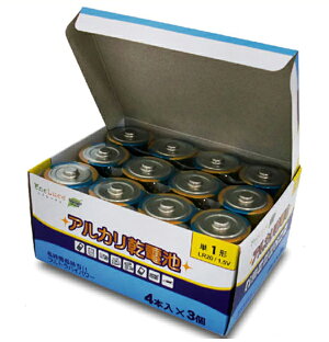 特価】12本【単1アルカリ乾電池】eneLuce【エネルーチェ】単一アルカリ乾電池防災グッズセット防災セット防災用品防災用具●T1X2P-EL【単1アルカリ乾電池12本】