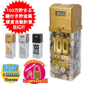 貯金箱 鍵付き 100万円貯まるカウントバンク　500円玉　100円玉 自動計算 おしゃれ かわいい インテリア おもしろ 貯金箱 かぎ付き【送料無料(北海道、沖縄、離島は適用外)】