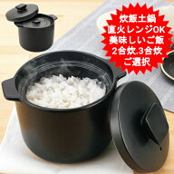 炊飯土鍋 2号 又は 3合 ごはん土鍋 3合炊き 2合炊き 炊飯器 電子レンジ ガス 直火 対応 炊ける 炊く 二合…