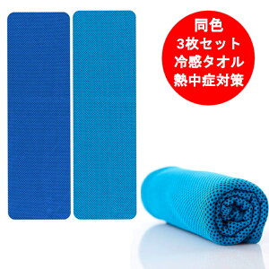 冷感タオル 3枚セット クールタオル ひんやりタオル 暑さ対策 冷感 スポーツ おすすめ 振るだけ キッズにも スポーツ 冷感タオル ケース付き 3枚 2色からご選択(同色が3枚のセットです)