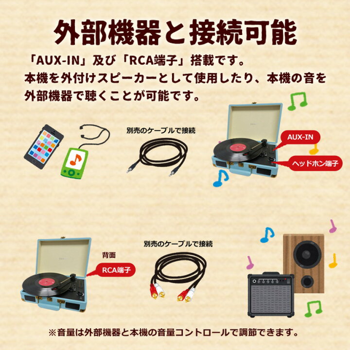 楽天市場】レコードプレーヤー スピーカー内蔵 bluetooth USB 