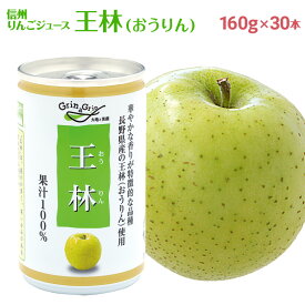 りんごジュース ストレート 100% 長野興農 信州りんごジュース 王林160g × 30缶