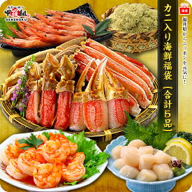 プレゼント ギフト 中身が分かる 豪華カニ入り 海鮮福袋【全5品】プレゼント 送料無料7,000円！ 日本海さかな街 贈り物 北陸 福井県 海鮮セット 福袋 同梱不可 カニ ホタテ エビ 昆布 冷凍食品 お中元 敬老