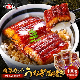 【14時まで即日出荷OK】ふっくら肉厚で食べ応え抜群！カットうなぎ蒲焼き400g（80g×5食）タレ＆山椒付き
