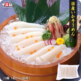 国産スルメイカ使用！ 極細いかそうめん10柵（約450g前後）【スルメイカ】【細造り】【イカソーメン】【刺身】【いかそうめん】【送料無料】 冷凍食品