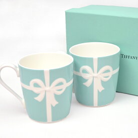 Tiffany&Co. ティファニー ブルーボックス マグカップ ペア セット ボックス ギフト プレゼント 2個セット 洋食器 陶器 【中古】