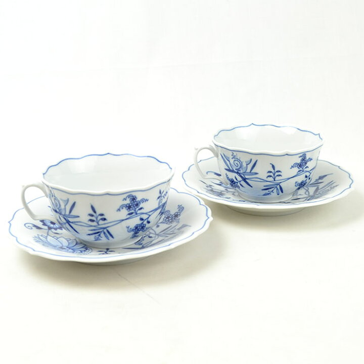 未使用 MEISSEN マイセン ブルーオニオン ティーカップ＆ソーサー  