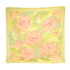 HERMES エルメス カレ 90 FLEURS DE LOTUS 蓮の花 箱有 スカーフ シルク100％【中古】 a-2510