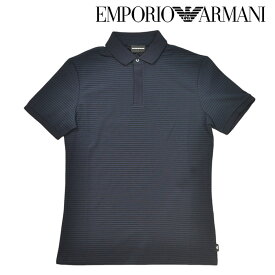 EMPORIO ARMANI エンポリオアルマーニ ポロシャツ 半袖シャツ 細ボーダー トップス ダークネイビー 濃紺 メンズ 男性 M L XL XXL サイズ シンプル シャツ 父の日 ギフト プレゼント包装無料 お洒落 オシャレ 春夏 プレゼント ギフト