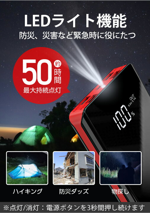 楽天市場 モバイルバッテリー mah 大容量 急速充電 Ledライト付 スマホ充電器 バッテリー 4台同時充電 携帯充電器 持ち運び便利 4usb出力ポート Iphone Ipad Android各種対応 Pse認証済 耐衝撃 Lcd残量表示 災害 旅行 アウトドアに大活躍に M Show