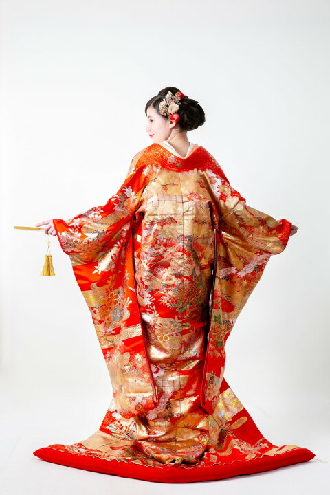 楽天市場】色打掛 レンタル 打掛 赤 金 ゴールド フルセット 和装 和婚  