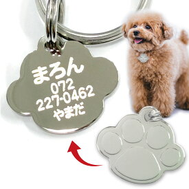 デイリーランキング1位！ 【あす楽】迷子札 犬 迷子 防止 猫 肉球型 名前 連絡先 刻印します ドッグタグ ペットタグ ネームタグ 午前注文で即日発送 安心追跡メール便【休業日除く】 キラキラ輝く